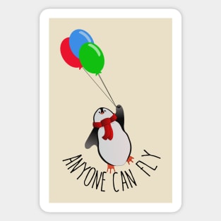 anyone can fly - penguin Sticker